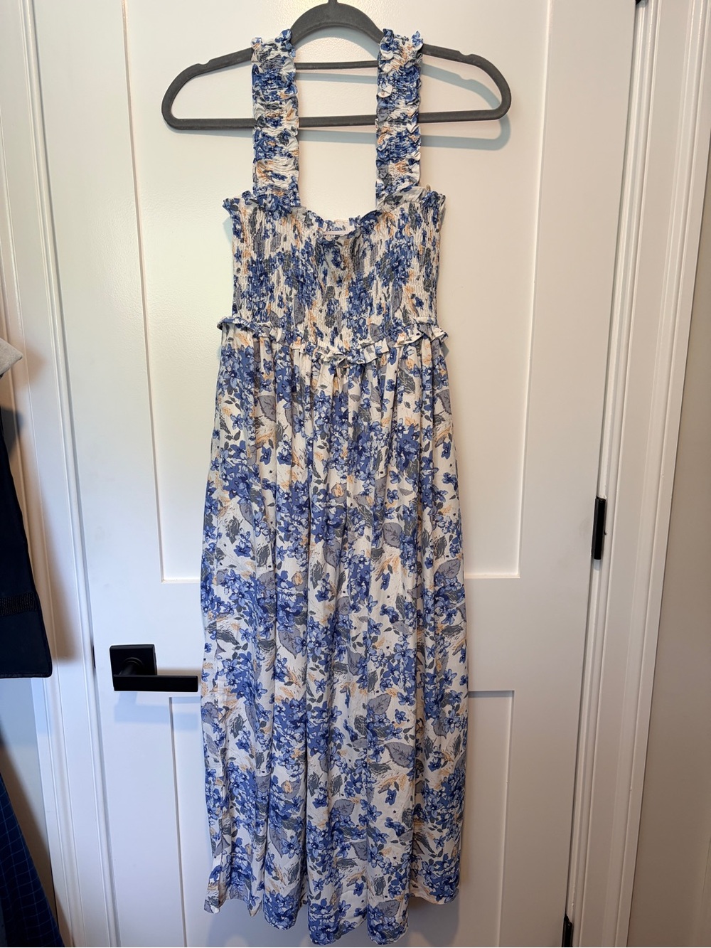 Altar’d State Blue Floral Smocked Midi Dress NWT XS Cottagecore Romantic - Picture 2 of 10